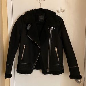 Zara Shearling Moto Jacket